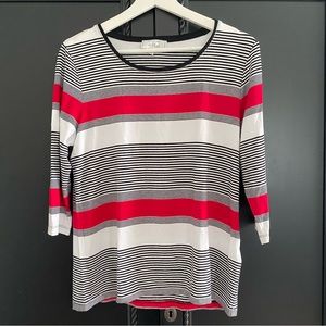 Black and Red Striped Long Sleeve T-shirt